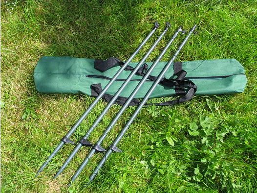 4 tiges de télescope pour la construction de parasols / filet de camouflage