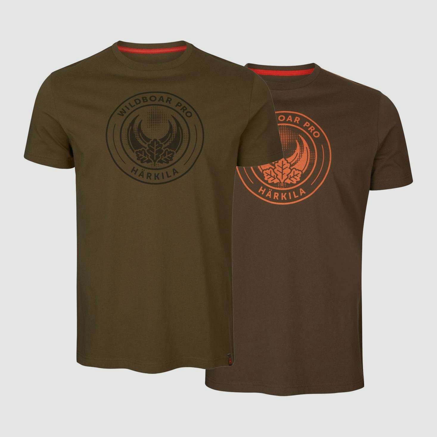 Härkila T-Shirt Wildboar Pro 2er Pack - Limited Edition Light willow green/Demitasse brown