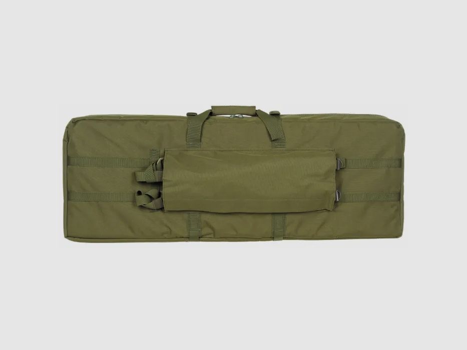 Rifle bag for 2 long guns up to 95cm, olive, with partition and backpack straps