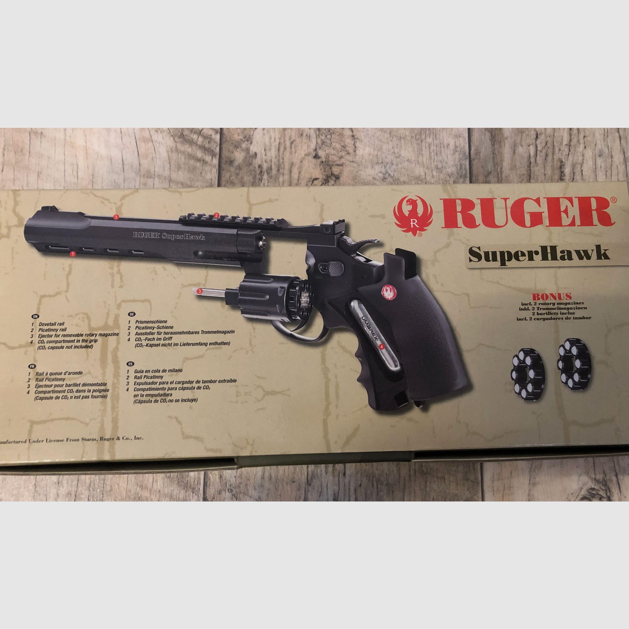 Ruger Super Hawk, Umarex, 6mm BB, CO2, Black, Airsoft