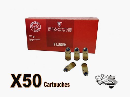 Fiocchi cal 9×19 FMJ 124 grs par 50