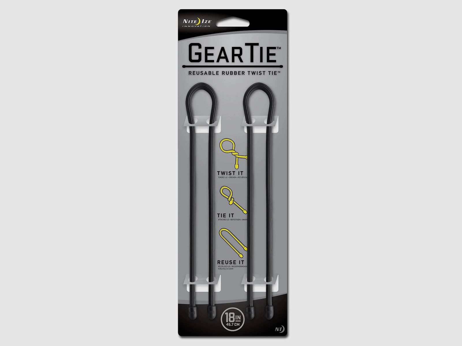 Nite Ize Gear Tie Original Gr.18 schwarz 2er Pack