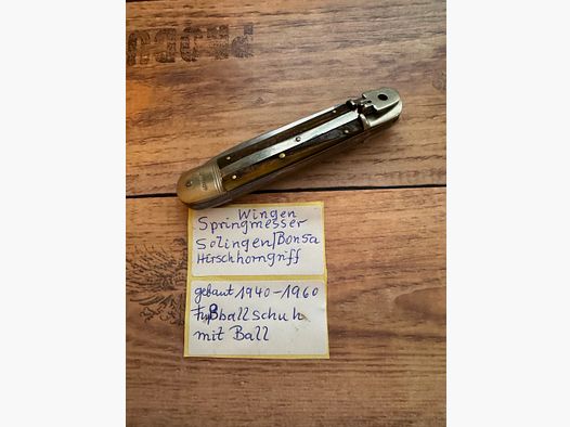 Collezione coltello pieghevole Springer Bonsa Solingen manico in corno di cervo Wingen
