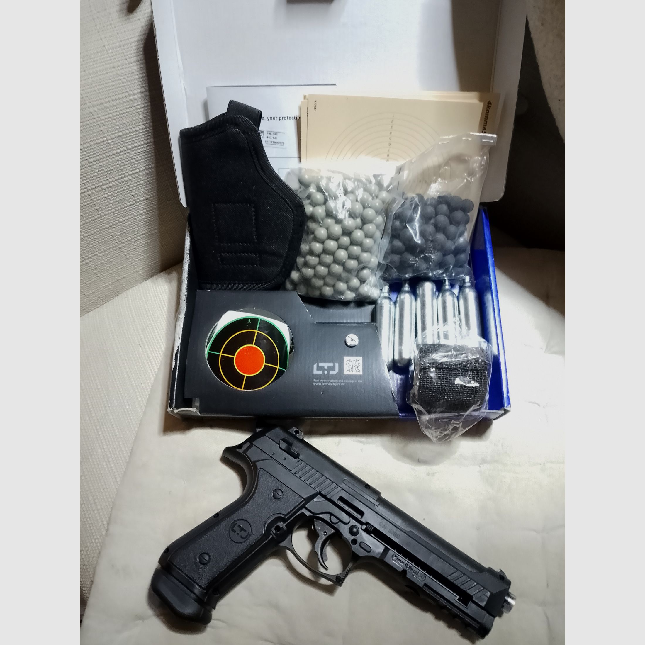 Update molta munizione! Alfa Ltj 1.50 RAM Paintball Marker Cal .50 Set Kit Paintballs Rubberballs capsule CO2 fondina ecc