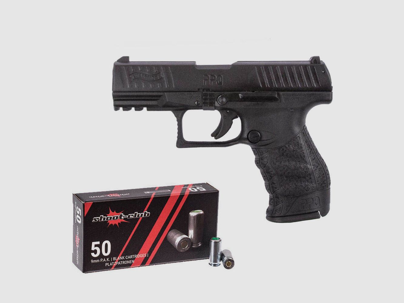 Carl Walther GmbH	 Walther PPQ M2 Black 9mm P.A.K mit 50 Platzpatronen