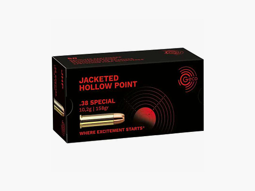 Geco .38 Special hollow point jacketed hollow point JHP 10.2 g/158 grs.