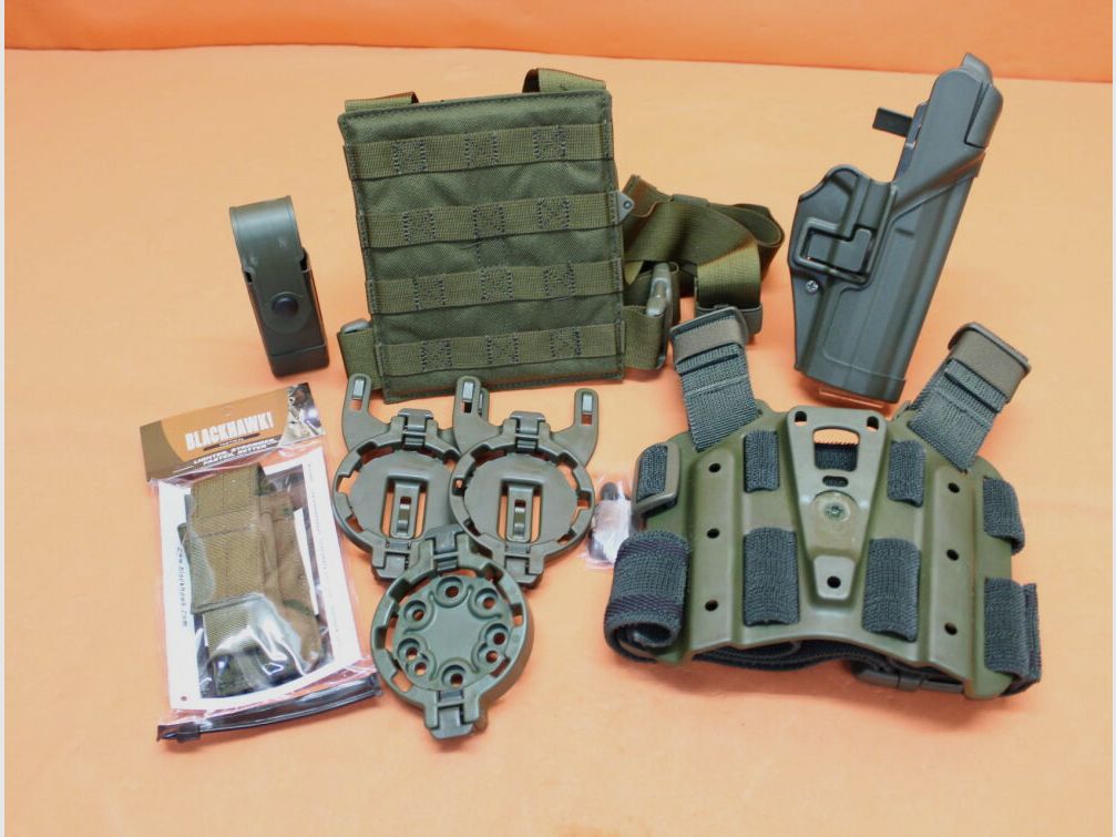 Sistema de fundas Blackhawk Blackhawk SERPA Táctico Nivel 3 RH Heckler&Koch HK P8 (Bundeswehr) oliv OD