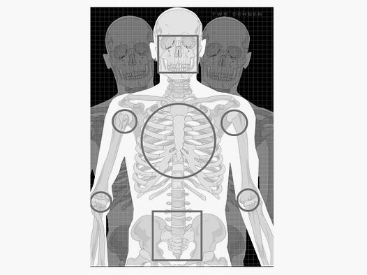 Silhouette bersaglio TWS CERBER 3 SKELETON, 10 pz.