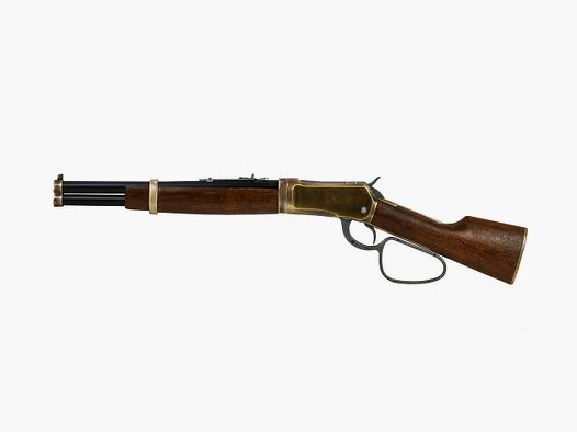 Deko Westerngewehr Kolser Winchester Mare's Leg 26 Zoll realistisches Repetieren mit HĂĽlsenauswurf LĂ¤nge 67 cm messing