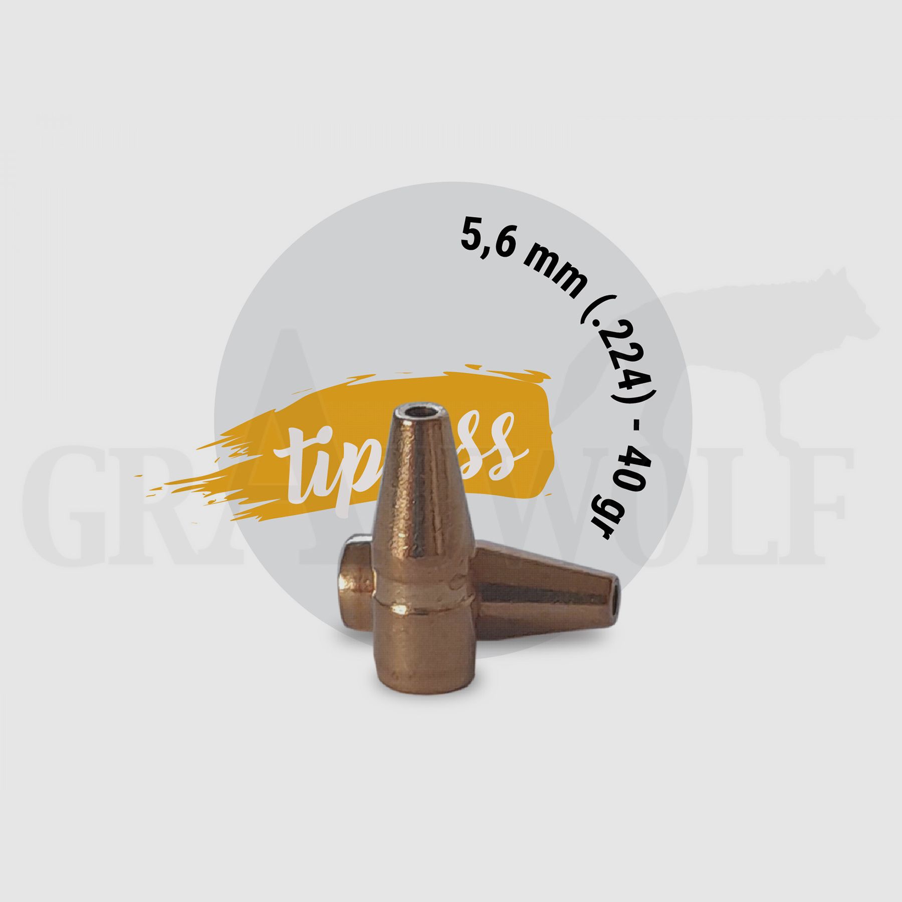 .224 / 5.6 mm 40 gr / 2.6 g Fox Classic Hunter Tipless Lead-Free Bullets 50 Pieces