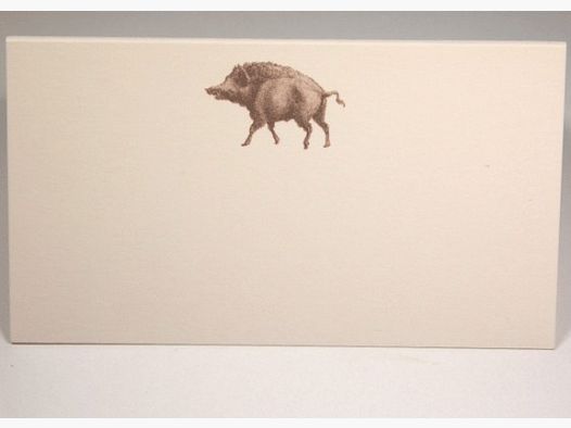 Piccole cartoline segnaposto cinghiale marrone