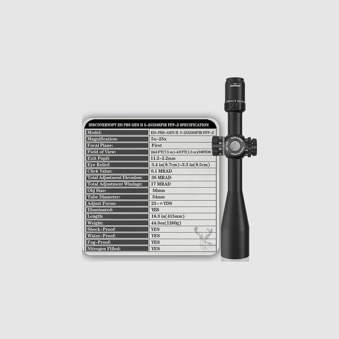 DISCOVERYOPT – ED-PRS GENⅡ 5-25X56 FFP (MRAD), Bild 3 von 4