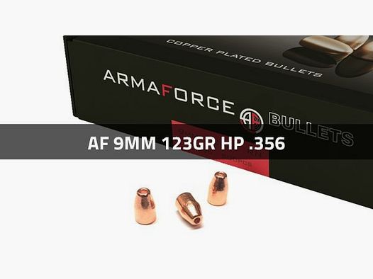 Puntas Cal. 9mm (.356)-123-HP Cobreado 500 uni. Armaforce