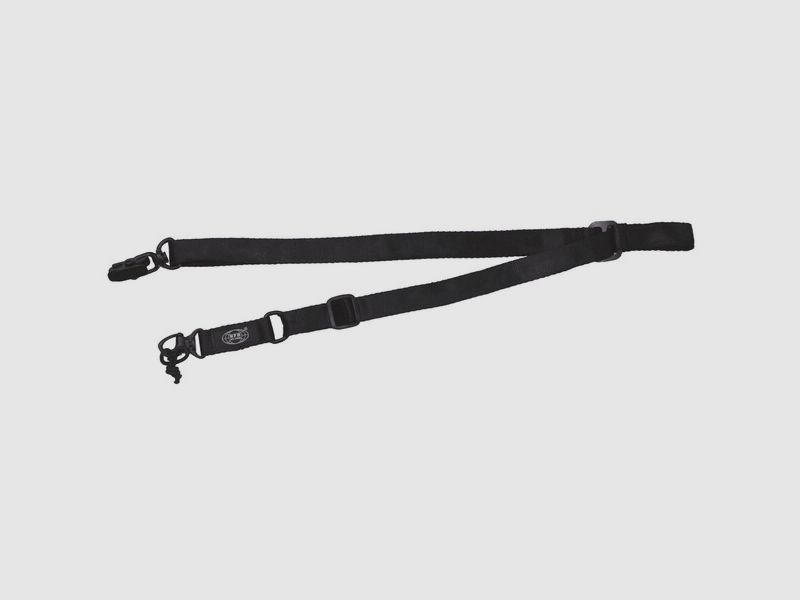 Gewehrriemen Schwarz Nylon m. Karabiner und Clipverschluss - Gewehrgurt Waffenriemen