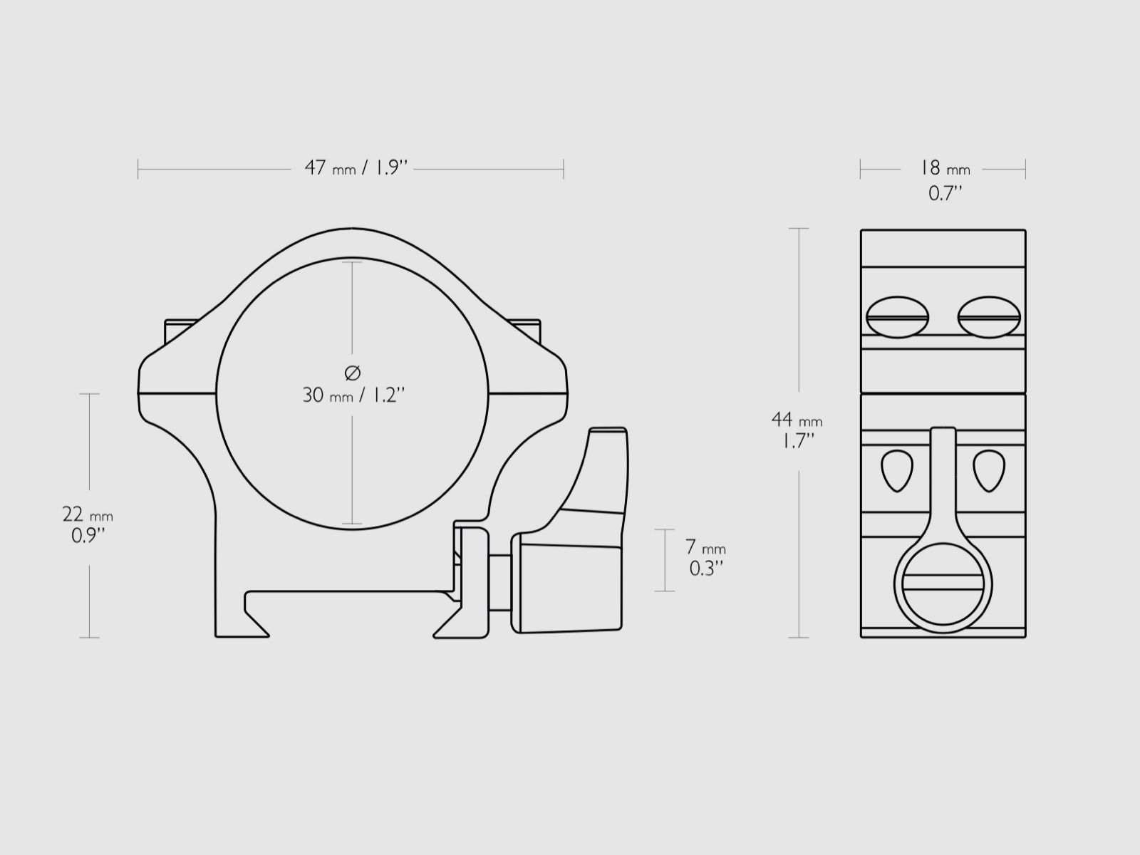 HAWKE 23105 Profi stalowe montaże pierścieni Weaver niskie 30mm szybkozłączki