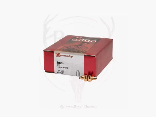 500 ogives Cal.9mm D.355 115Grs HAP HORNADY