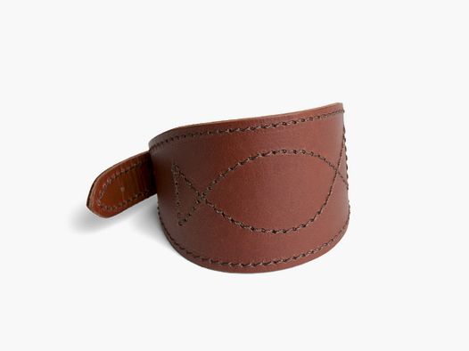 COLLAR EN PIEL VAQUETILLA COÑAC PARA GALGO