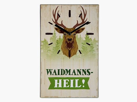 Gilde Metall Wanduhr Jagd