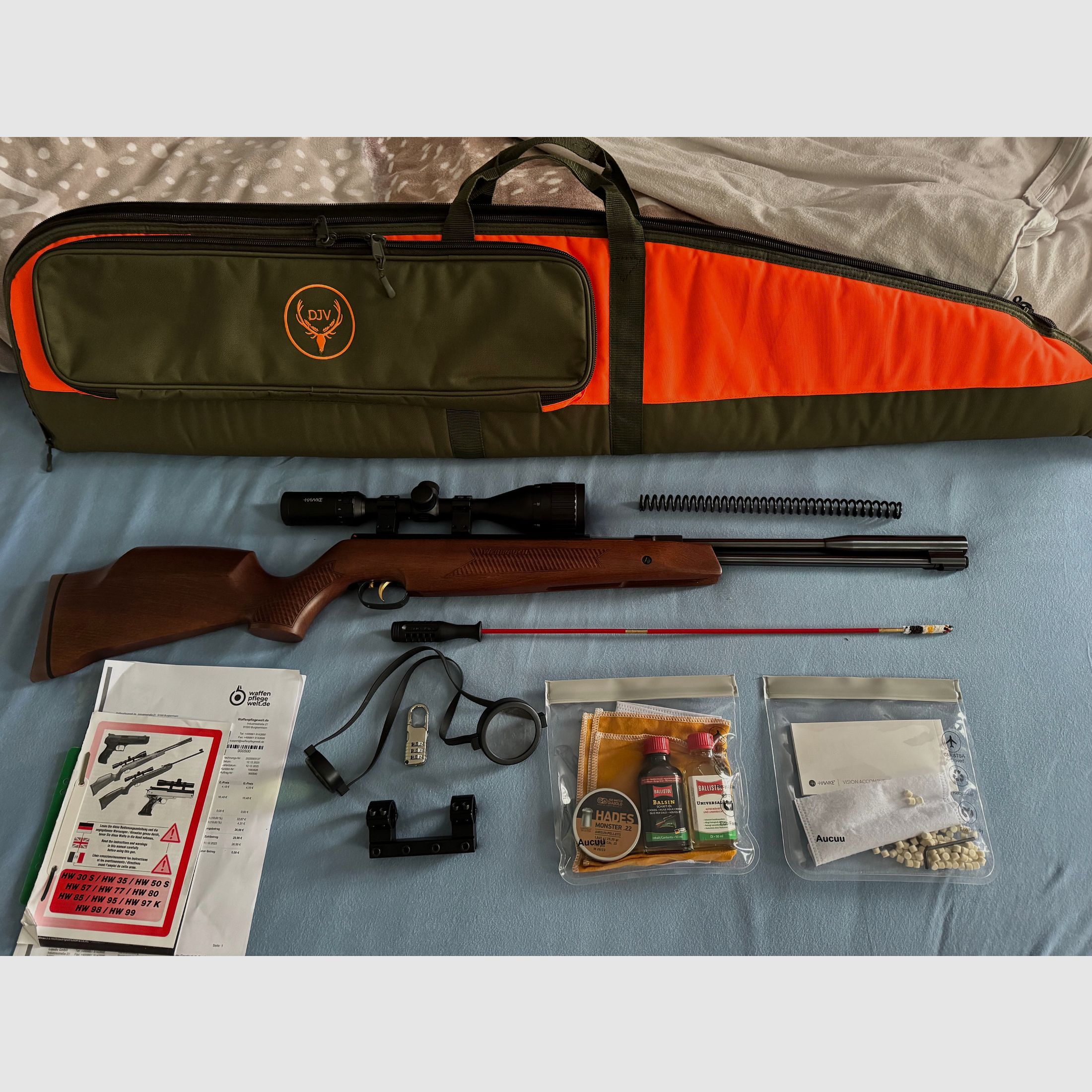 Weihrauch HW 97 Kaliber 5,5 HAWKE Zielfernrohr Futteral Zubehör 5.5 Garantie