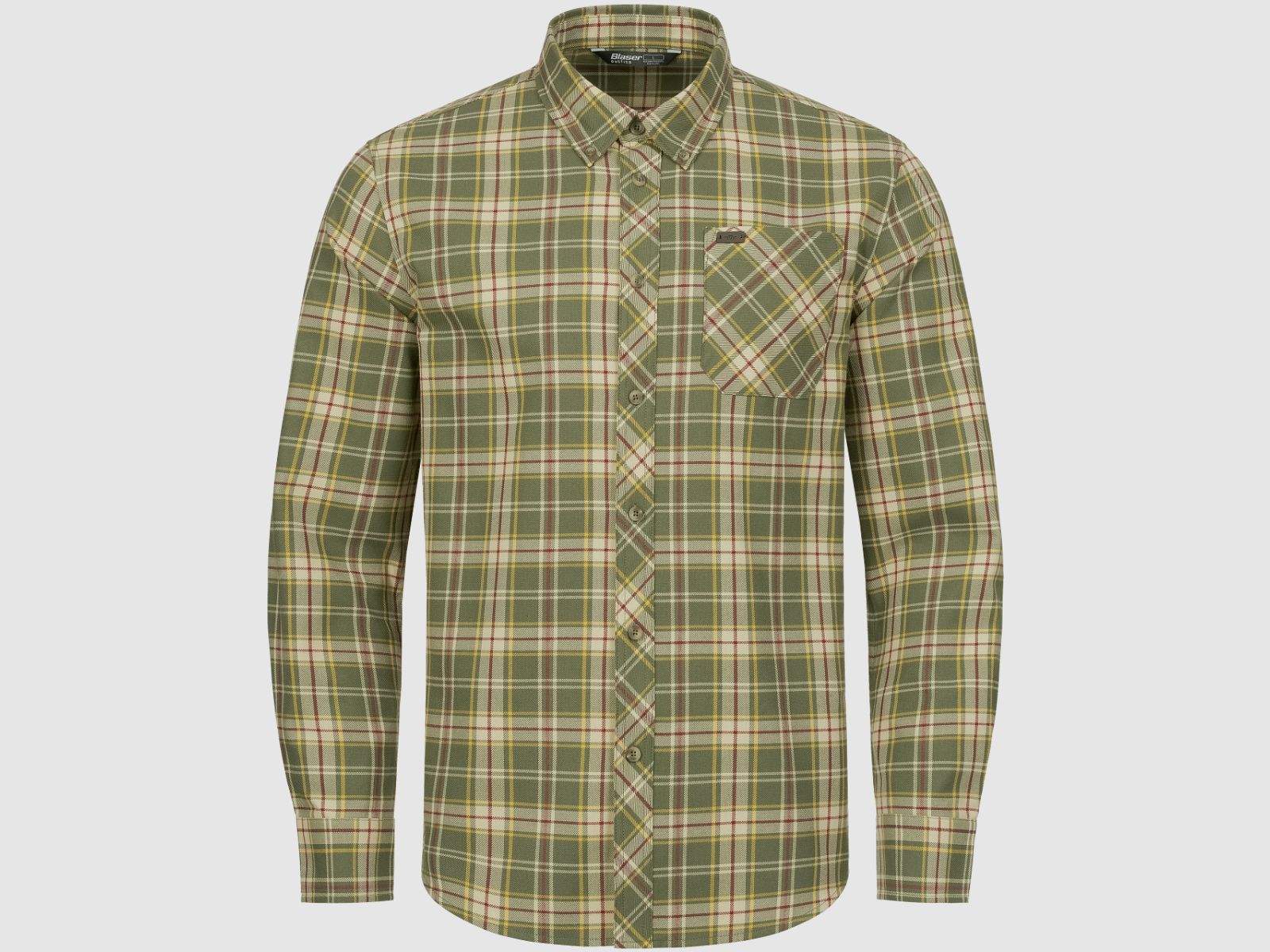 Blaser Herren Hemd Louie oliv/rot karriert