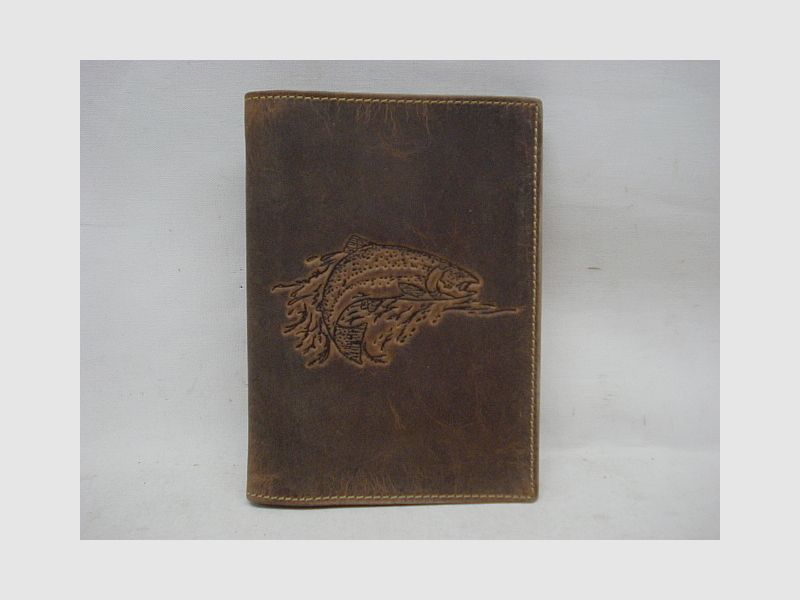 Ausweisetui Fischmotiv - 6 Fächer, braun