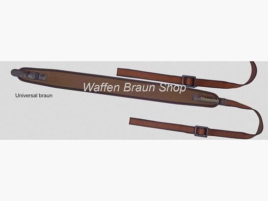 Niggeloh Gewehrgurt Universal mit Schnellverschluss aus Neopren Farbe Braun.