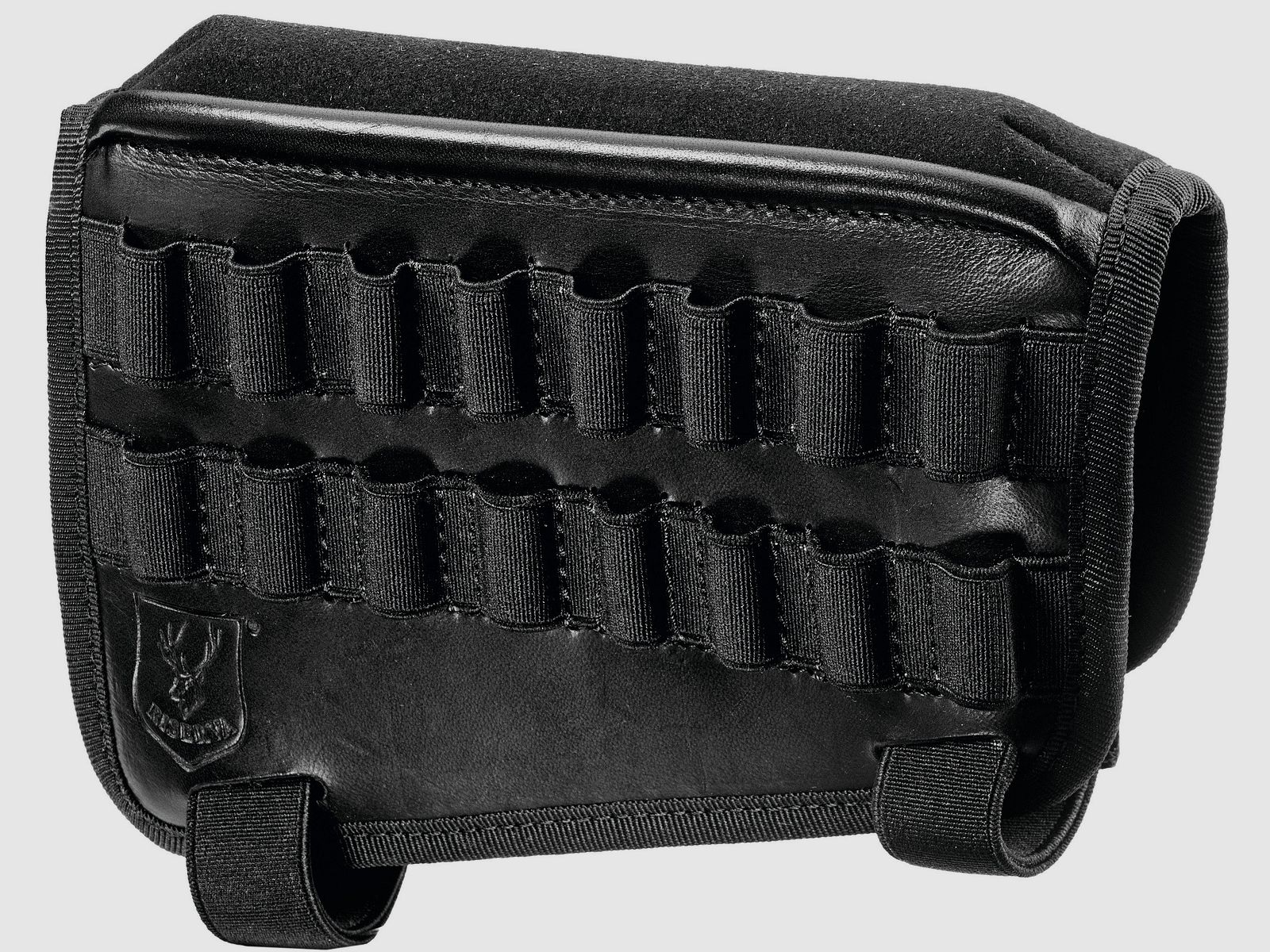 Réserve hauteur de tireur en cuir noir avec porte-cartouches