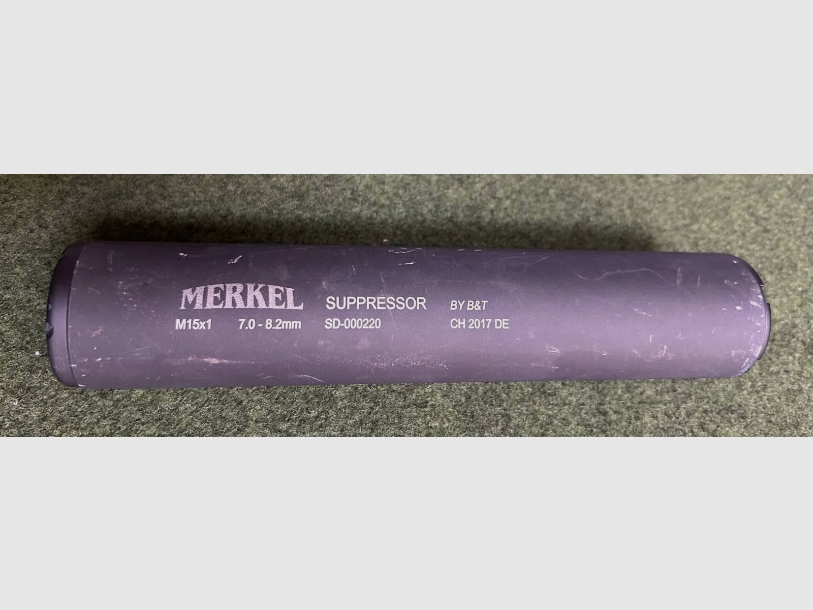 Silenziatore MERKEL Suppressor nel calibro da 7,0 a 8,2 mm