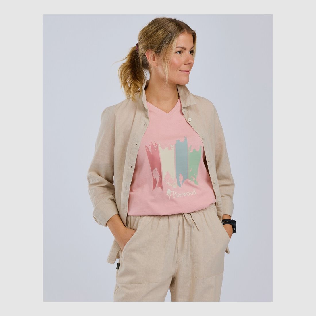 Pinewood Värnamo InsectSafe blouse (Linen Beige), imagen 4 de 7
