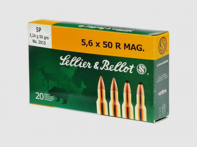Sellier & Bellot 5,6x50 R Mag. 3,24g/50GR SP 20 Patronen