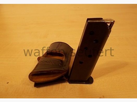 Walther PPK magazine .9mm short with HUEBNER belt holster