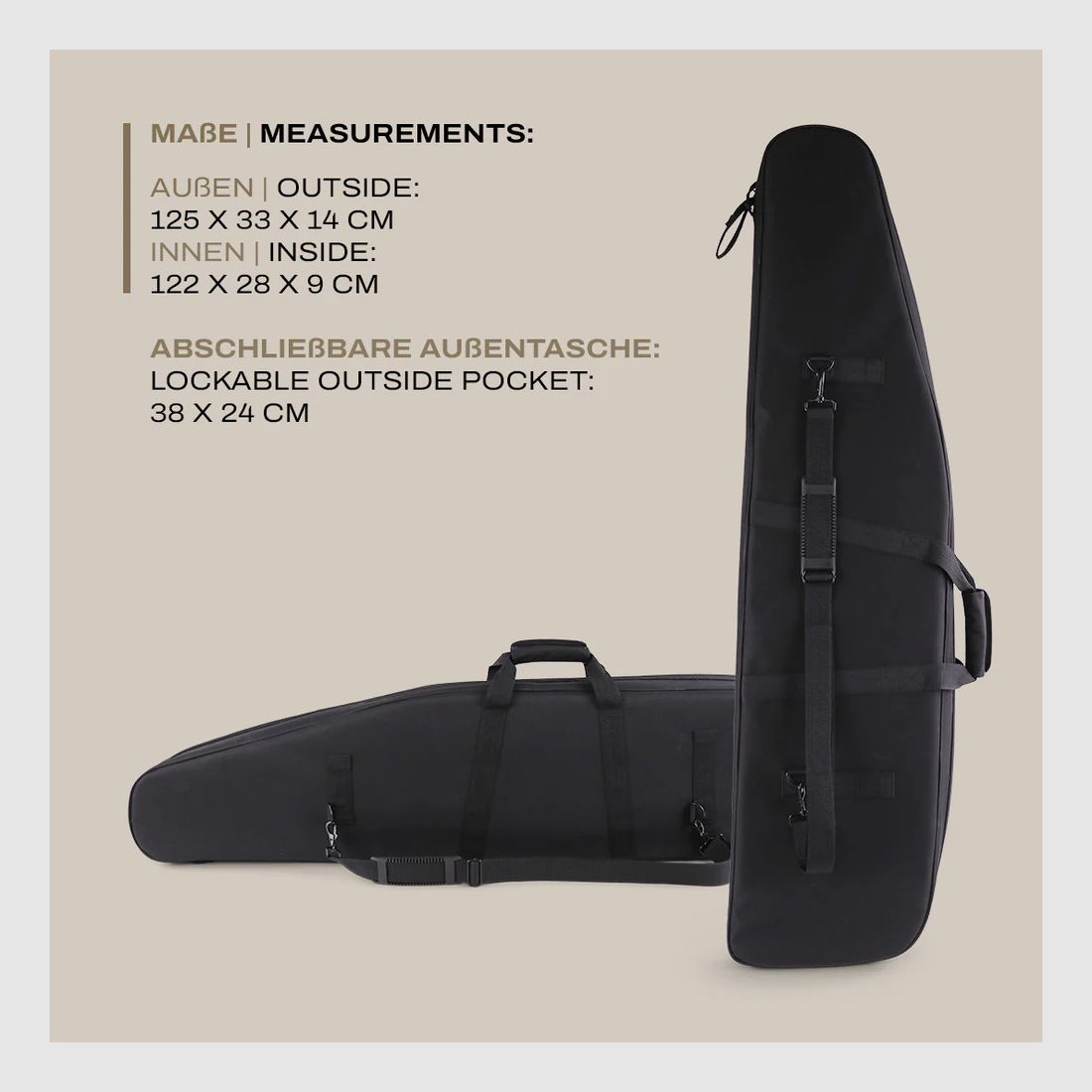 Bolsa de rifle de invierno 122 cm – funda de rifle de nylon acolchada