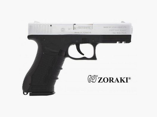 Pistolet à gaz ZORAKI (SRS) 917 édition spéciale chromée cal. 9mm P.A.