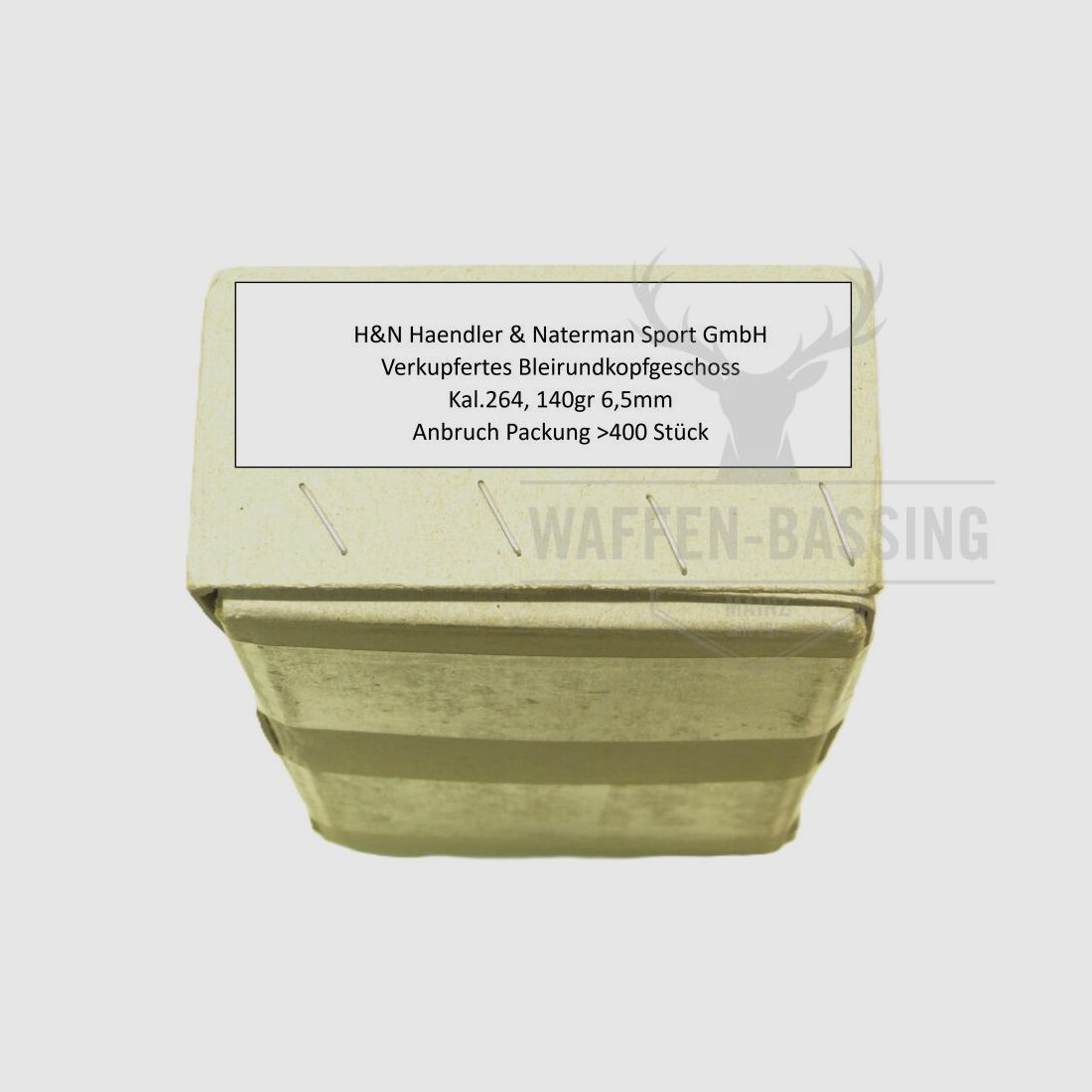 H&N Haendler und Naterman Sport GmbH verkupfertes Bleirundkopfgeschoss, Kal. .264, 124 gr HS