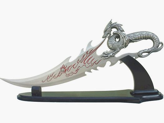 Dragon Fantasy Dolch met Vlammen Schildering