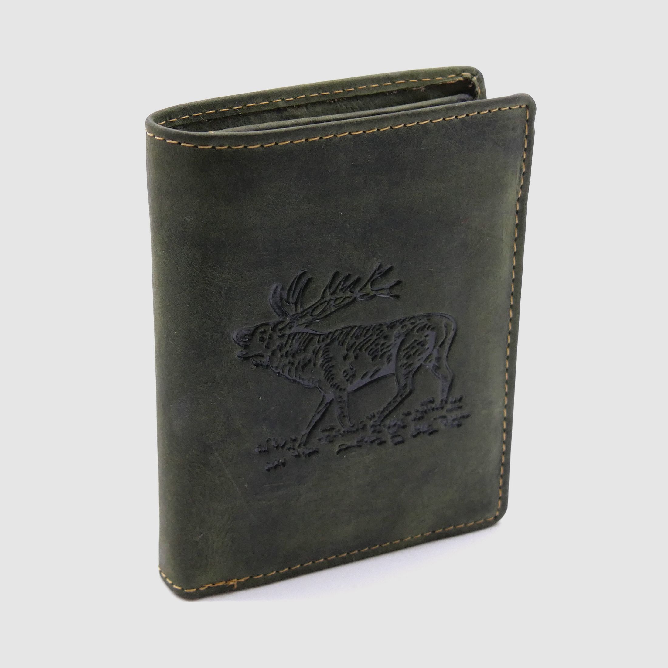 Greenburry Leder Geldbörse olive Hirsch Vintage Animal 1701-stag-30