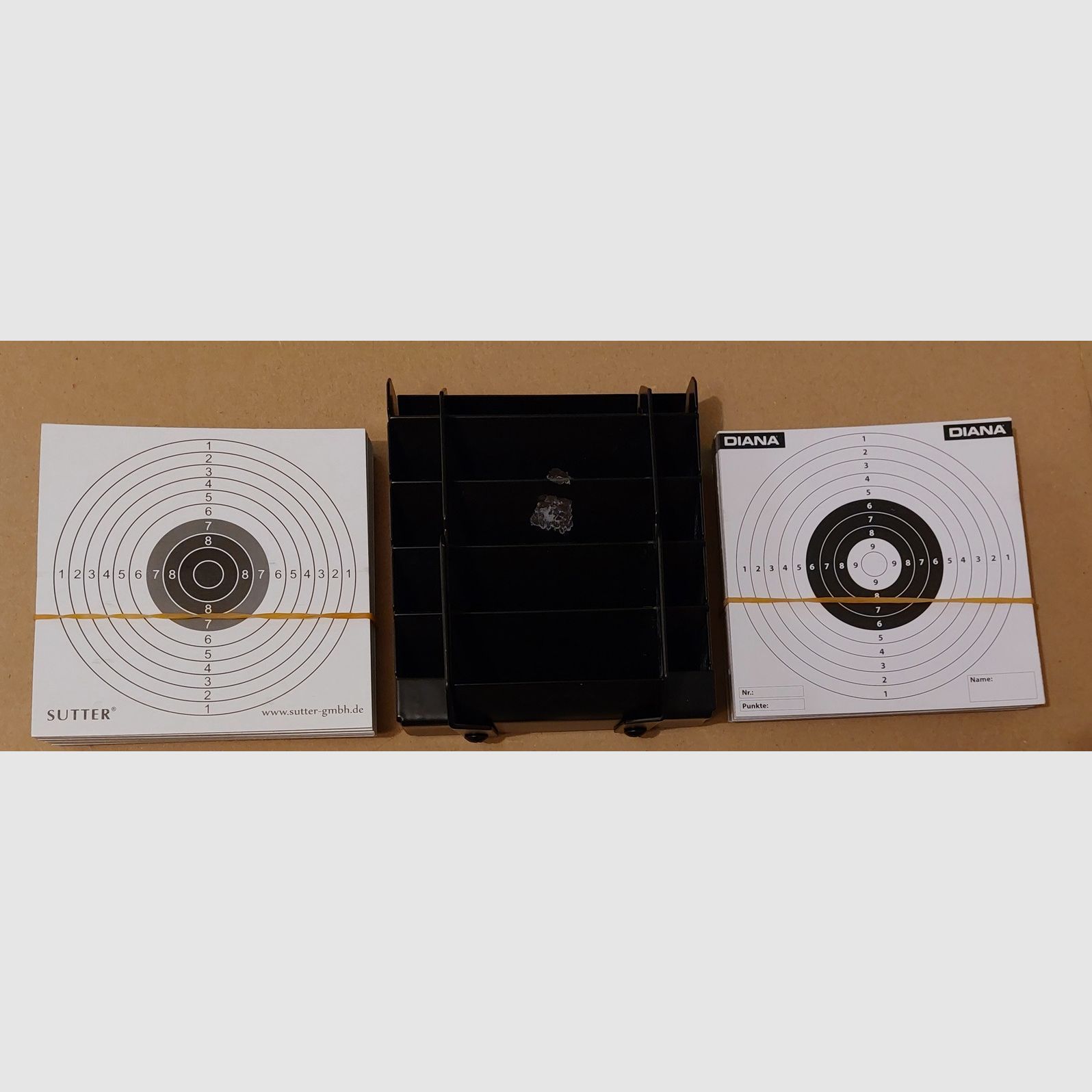 Diabolo avec Diana Universal Kugelfang - cibles de 10 X 10 CM et 14 X 14 CM