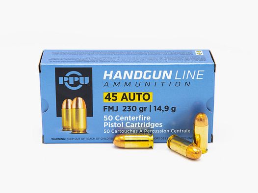 .45 ACP 230gr FMJ PPU