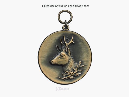 Médaille au chevreuil, bronze Deumer d’origine, 39 mm