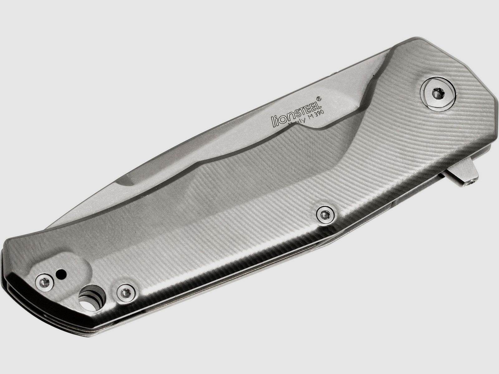 Three Rapid Exchange, M390-Klinge, Griff aus mattiertem Titan, graue Akzente | 97231