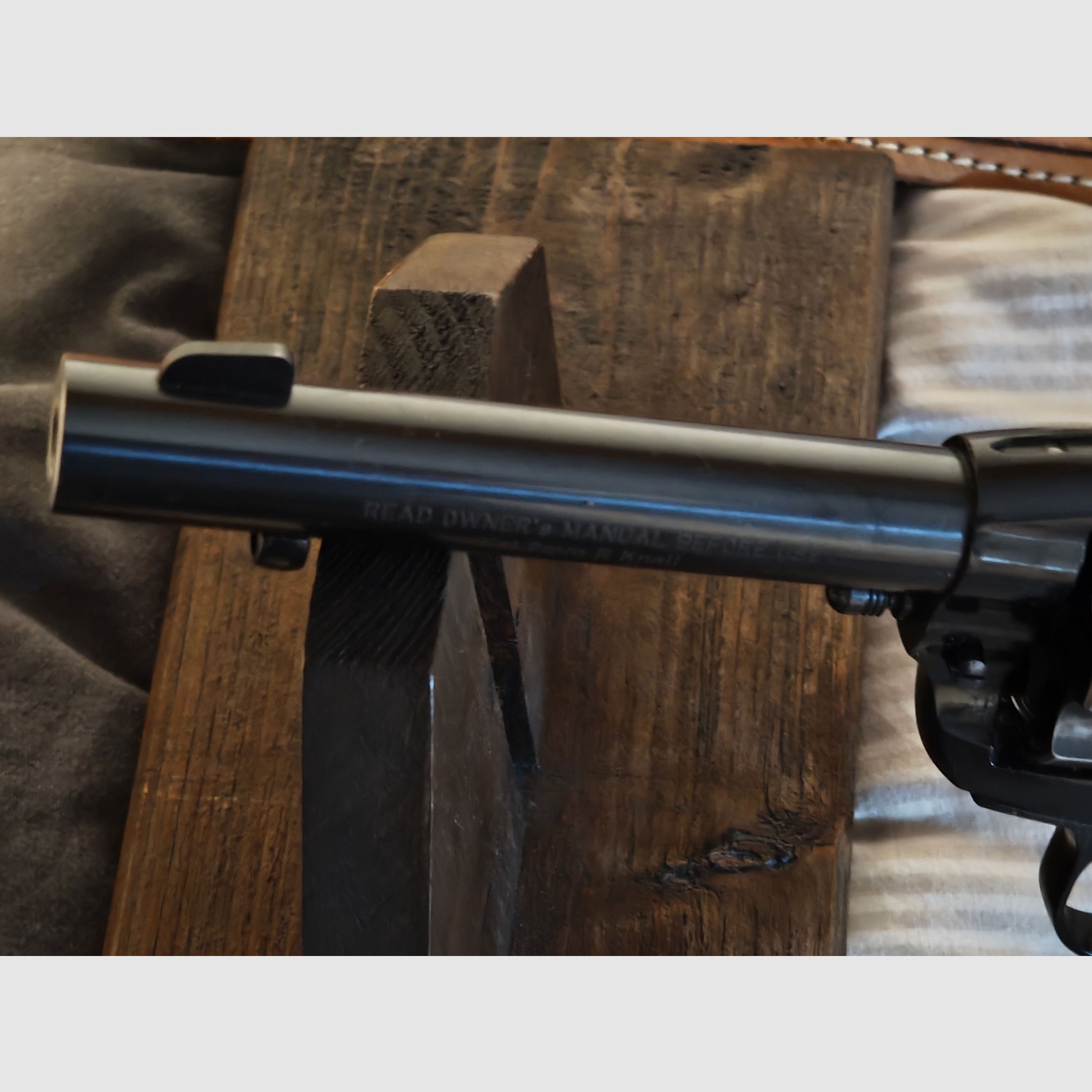 Weihrauch Western Single Action (SAA) revolver with the PTB 788 with white grip panels