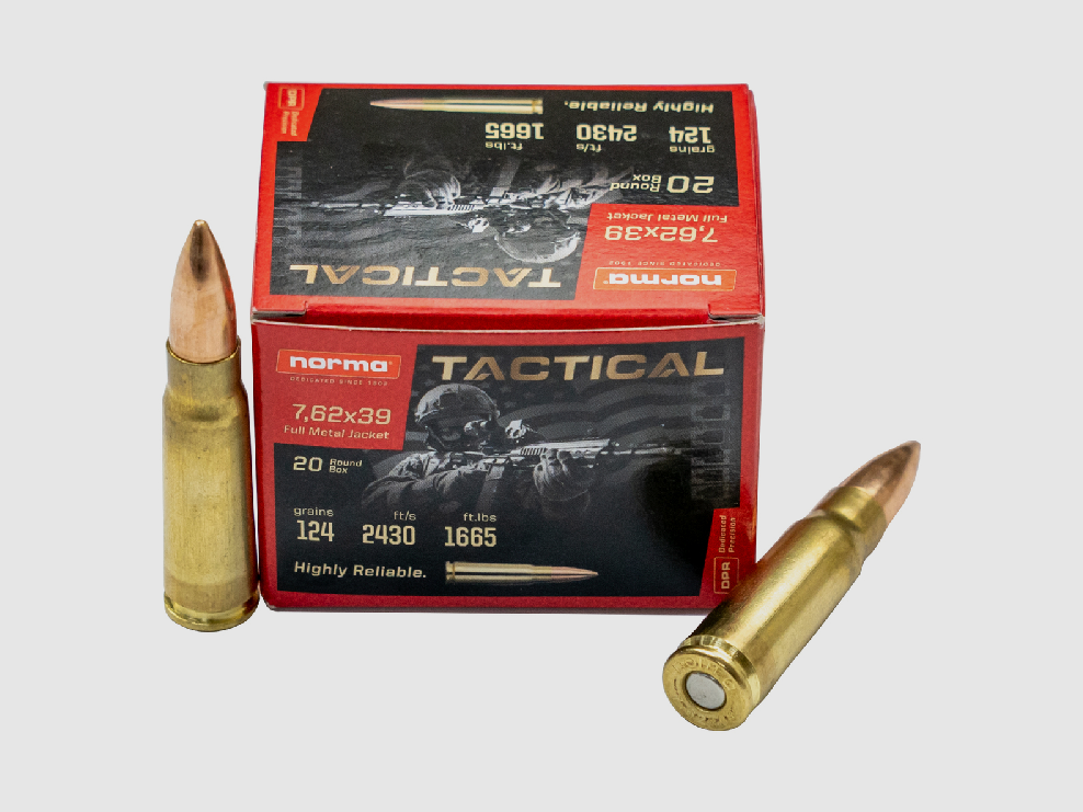 7,62×39 FMJ 8 g / 124 grs 1000 Stück