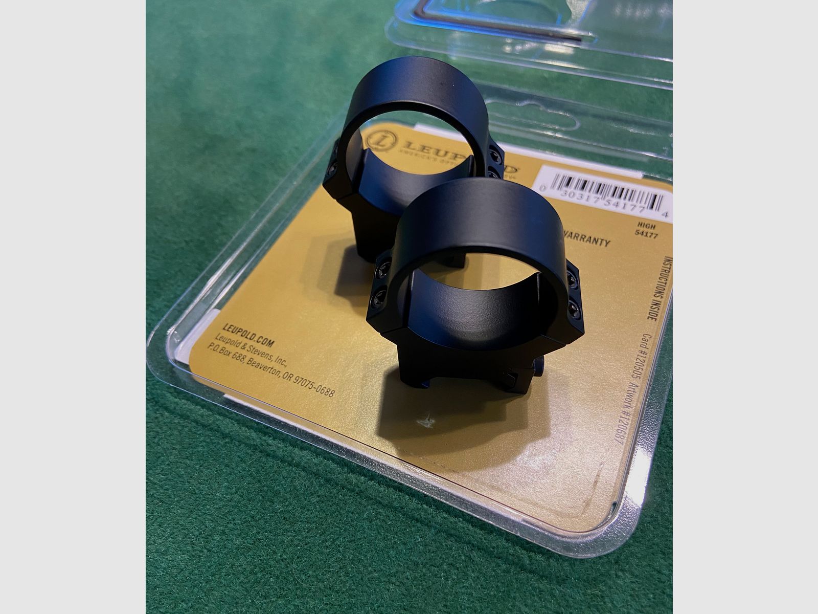 Leupold  Picatinny RINGE 30mm High (H=12,18mm) Stahl, Matt