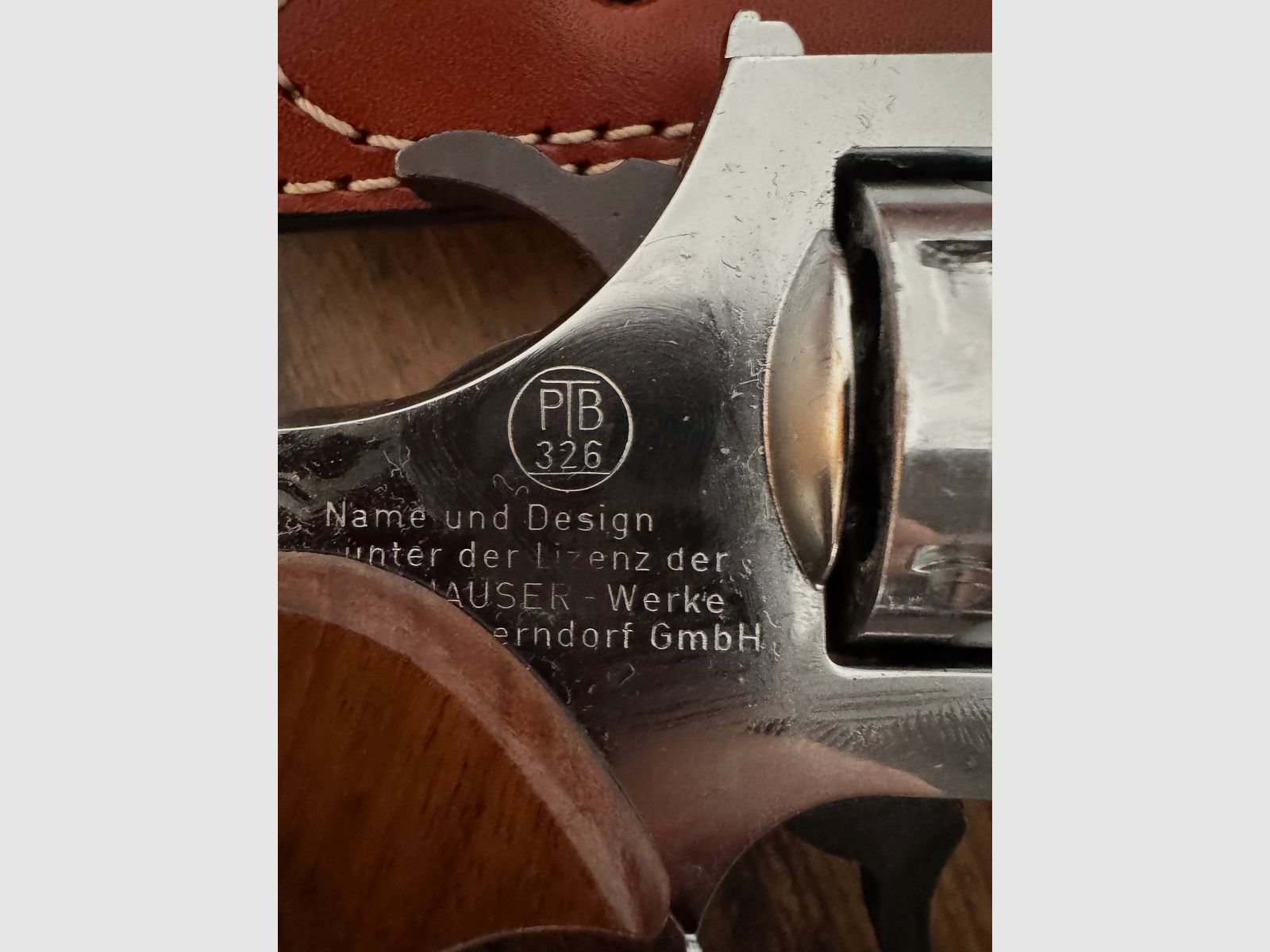 Mauser L100 9mm Chrom Rarytas! Z skórzanym dopasowanym kaburą