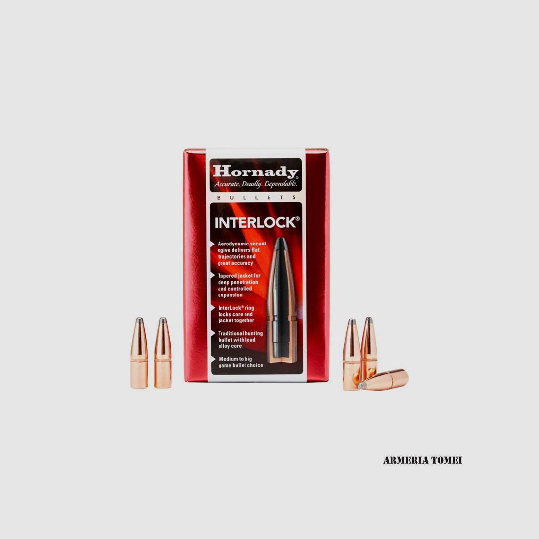 BULLES DE RECHARGE – HORNADY INTERLOCK 308″ 165GR SP (100 PCS)