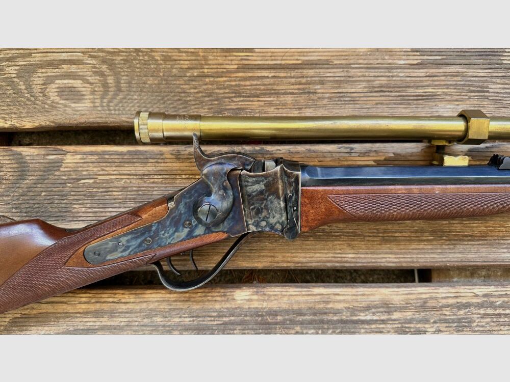 Pedersoli Sharps Sporting Rifle 45 70 met Messingscope Zeldzaam !!! .45-70Gov