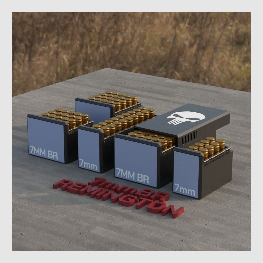 Filamelt Munitionsbox / Ammo Box 7mm BR Remington – Patronenbox für 50 Schuss, Made in Germany