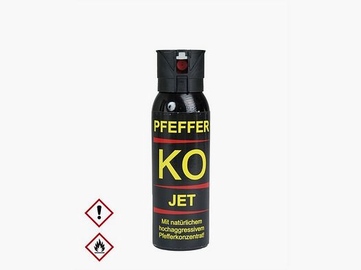 100ml Hochw. Pfefferspray K.O. JET Direktstrahl – 11 % OC / 2,5 Mio. Scoville v. Ballistol - Abwehr