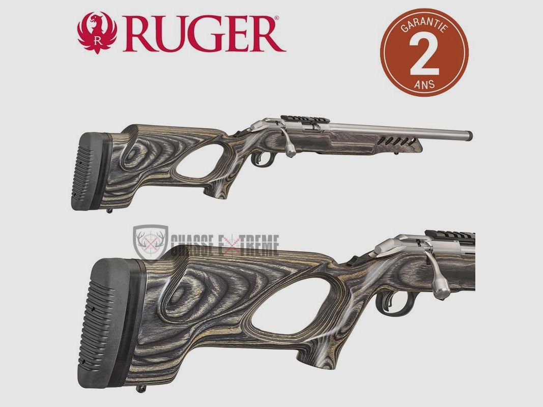 RUGER American Rimfire Target Repetiergeweer Met Holle Schaft 46cm RVS Kal. 22lr, afbeelding 1 van 2