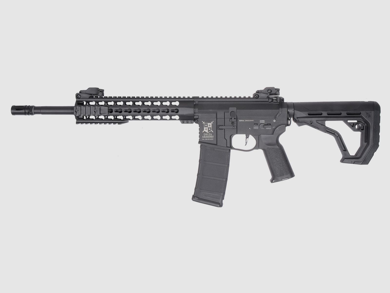 AR15 KeyMod 10 Zoll CHARLIE EAGLE ETU Schwarz AEG Softair Gewehr max. 0,5J | Delta Armory